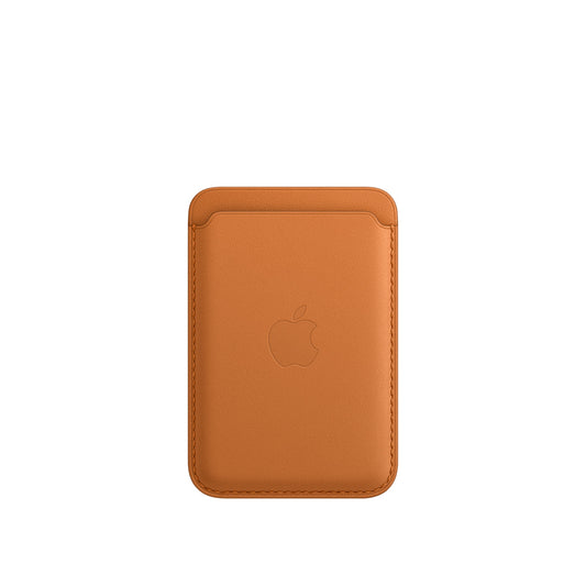 iPhone 15 Faux Leather Wallet Magsafe With Logo- Golden Brown