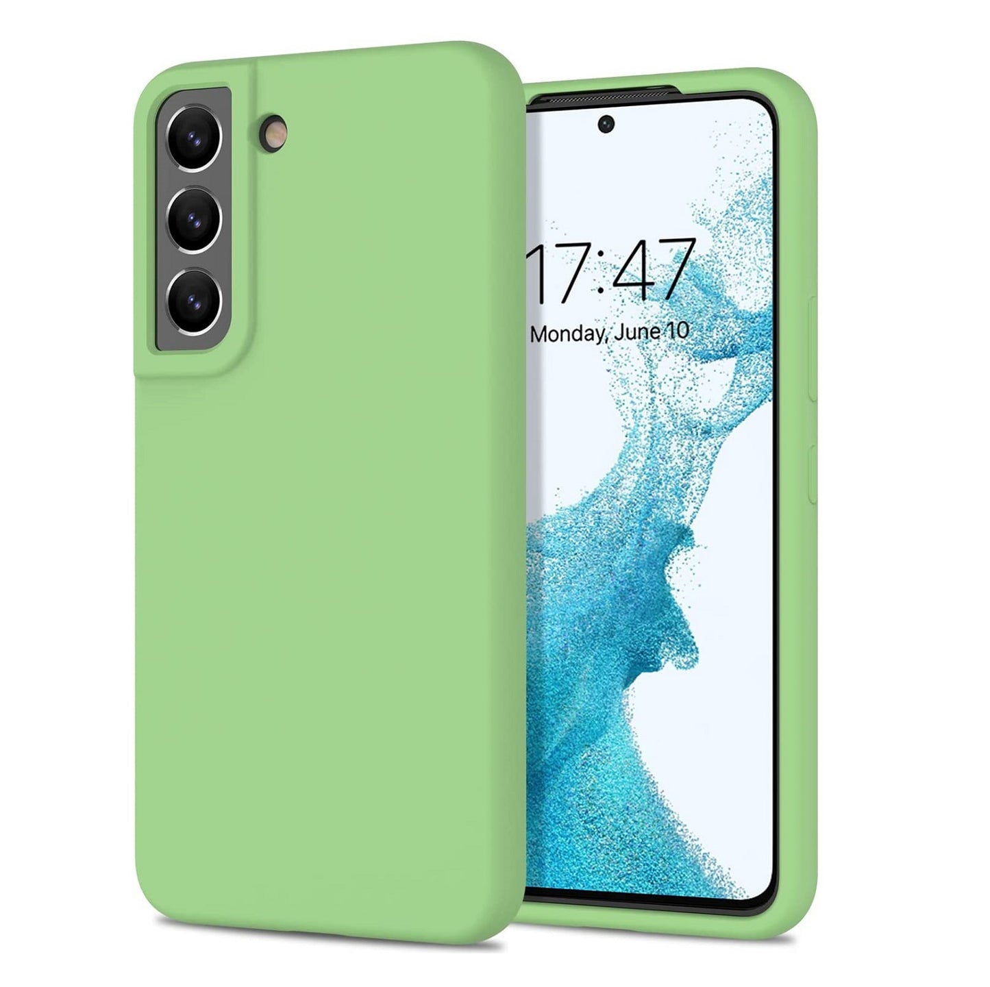 Samsung Galaxy S23 Plus Silicon Case Liquid Silicon Inner Fabric with Logo-Green