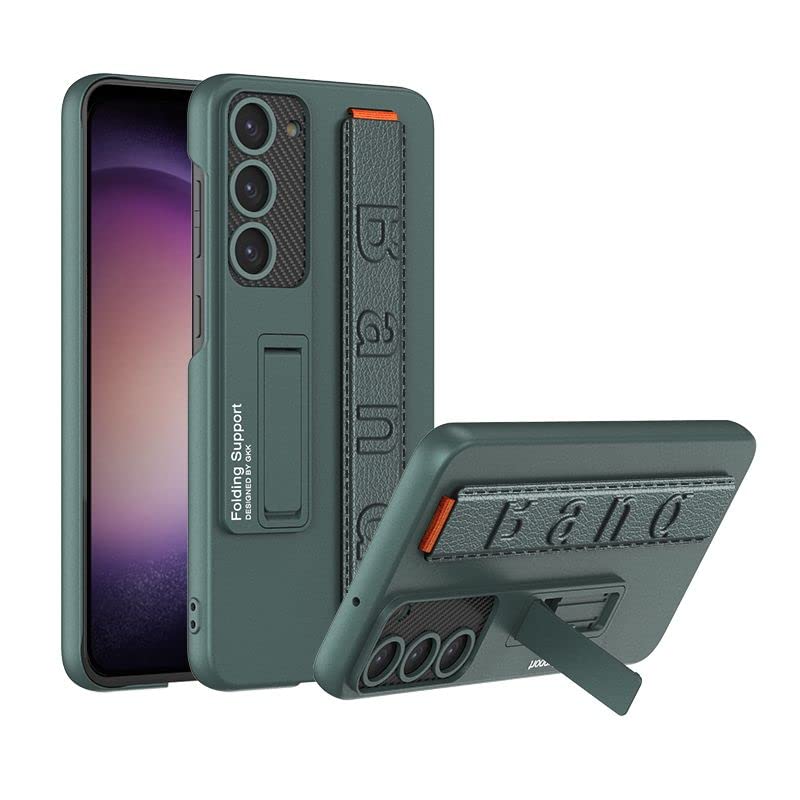 Samsung Galaxy S24 Slim Hard PC with Wrist Strap Lightweight Camera Protection Band Case - Green