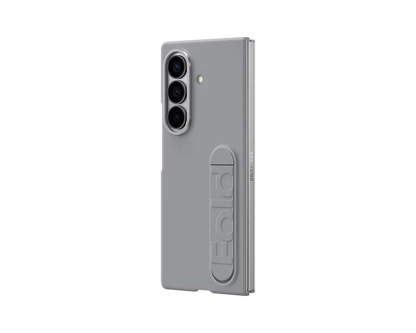 Samsung Z Fold7 Silicon Case Kickstand with Logo - Dark Grey