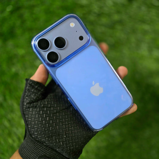 iPhone 18 Pro Anti Yellowing (Open From Bottom) Clear Case with MagSafe & Camera Control Button - Sky Blue/Wine