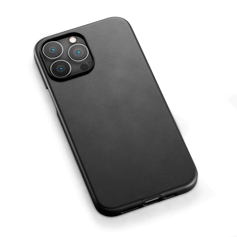 iPhone 14 Pro Max Genuine Leather Case-Black