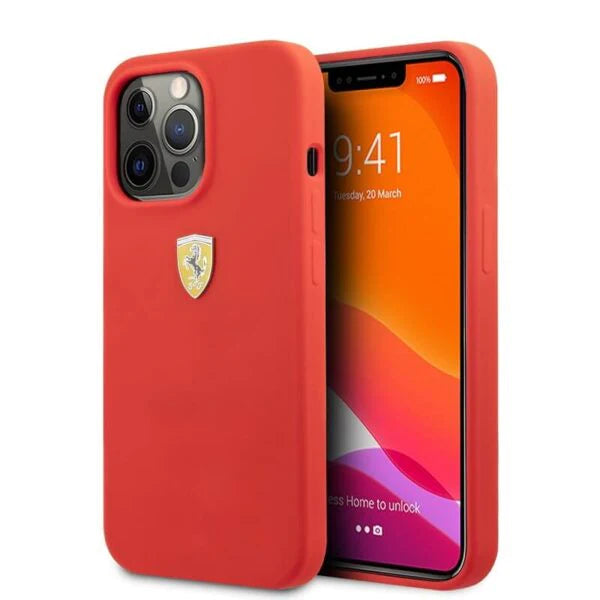 iPhone 14 Pro Ferrari Sports Car Logo Silicone Case Cover