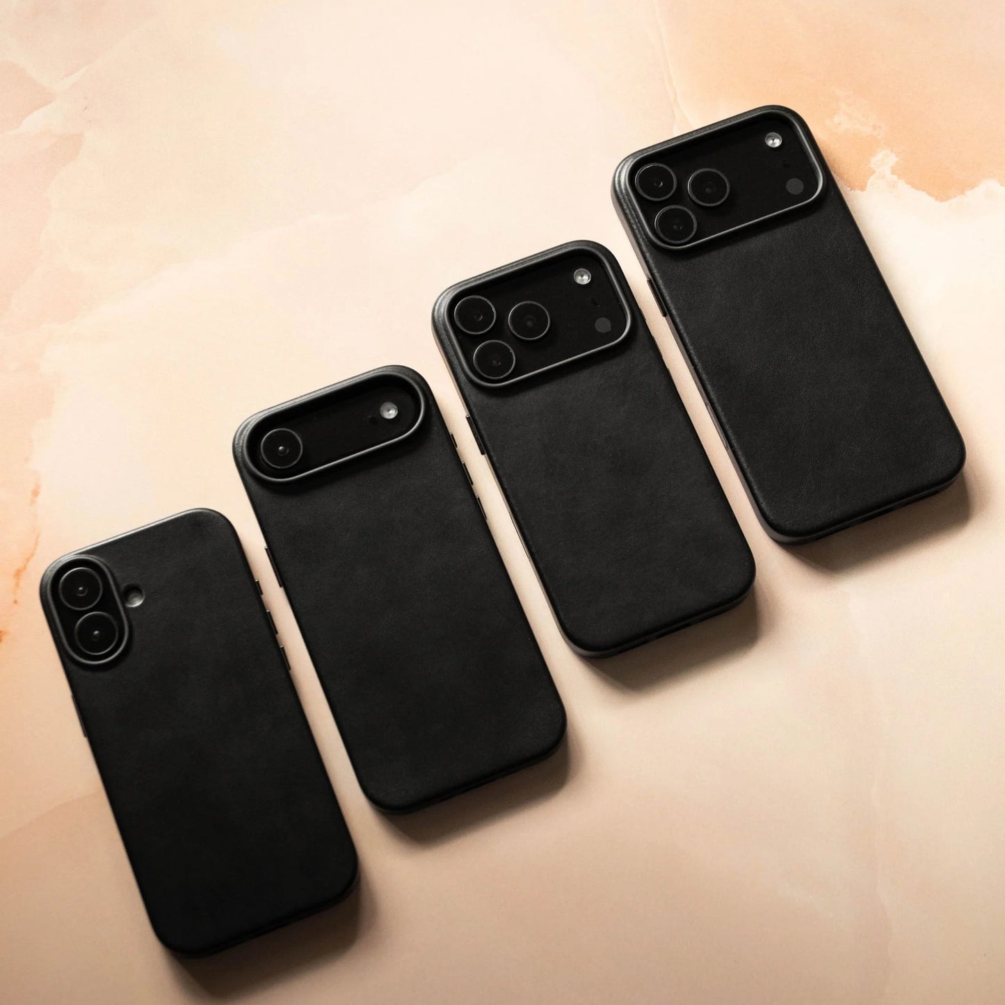 iPhone 17 Pro Max Leather Cover, Genuine Kzdoo Noble Collection Series Leather Case - Black