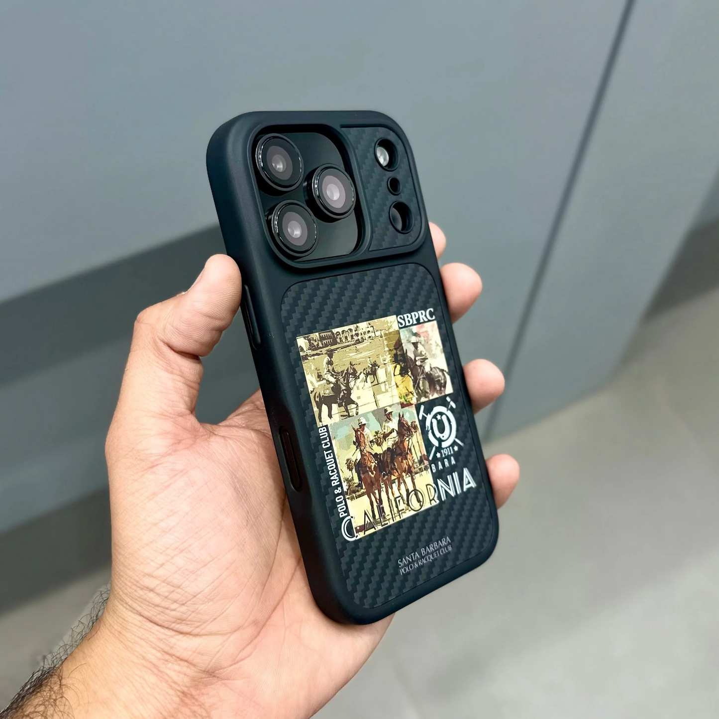 iPhone 17 Pro Max Carbon Fiber Original Santa Barbara Polo Club Elvish Series Back Cover - California
