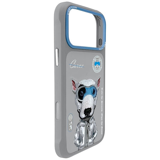 iPhone 17 Pro Nimmy Case, Swag Dog 3D Embroidery Winter Jacket Series Case - Grey