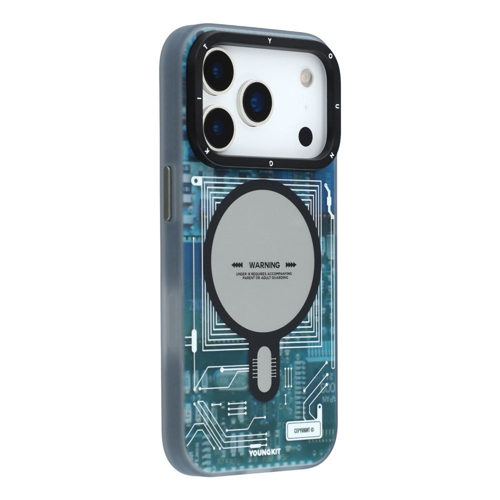 iPhone 17 Pro Max YOUNGKIT Case, Technology Series Matte Finish Cover with Magsafe - Blue