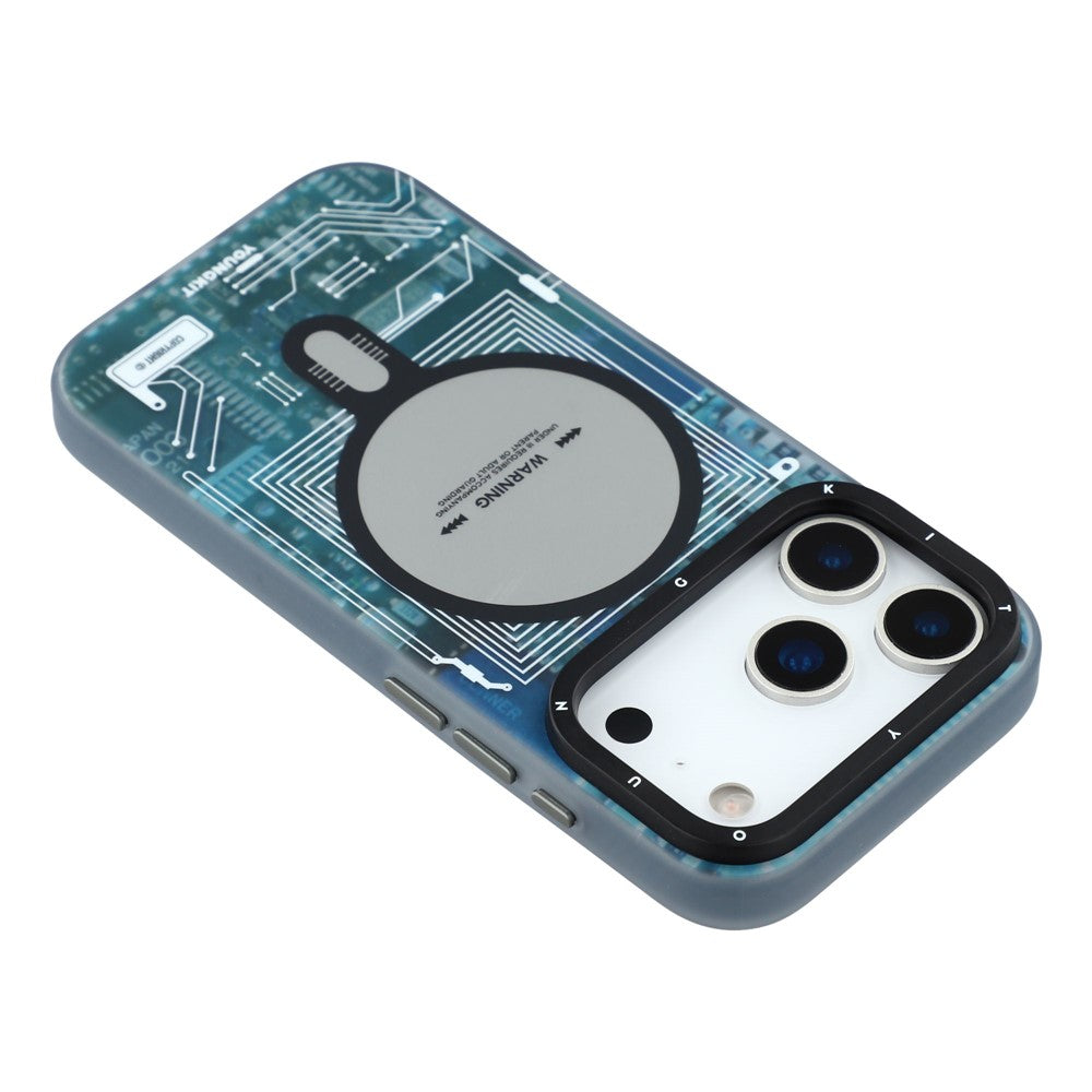iPhone 17 Pro Max YOUNGKIT Case, Technology Series Matte Finish Cover with Magsafe - Blue