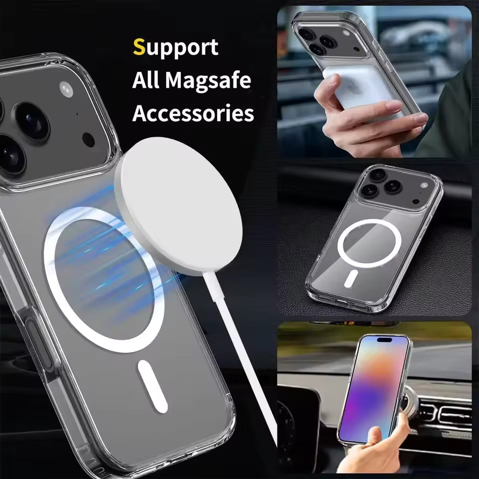 iPhone 17 Pro Max Soft TPU Transparent Magsafe Case - Clear