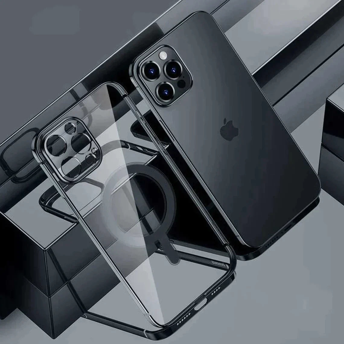 iPhone 14 Pro Max Electroplating MagSafe Case with Camera Protection- Black