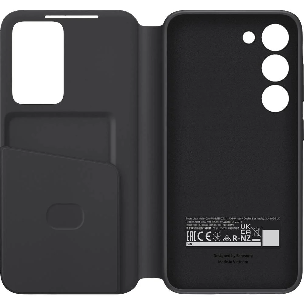 Samsung Galaxy S23 S-View Wallet Phone Case, Protective Cover-Black