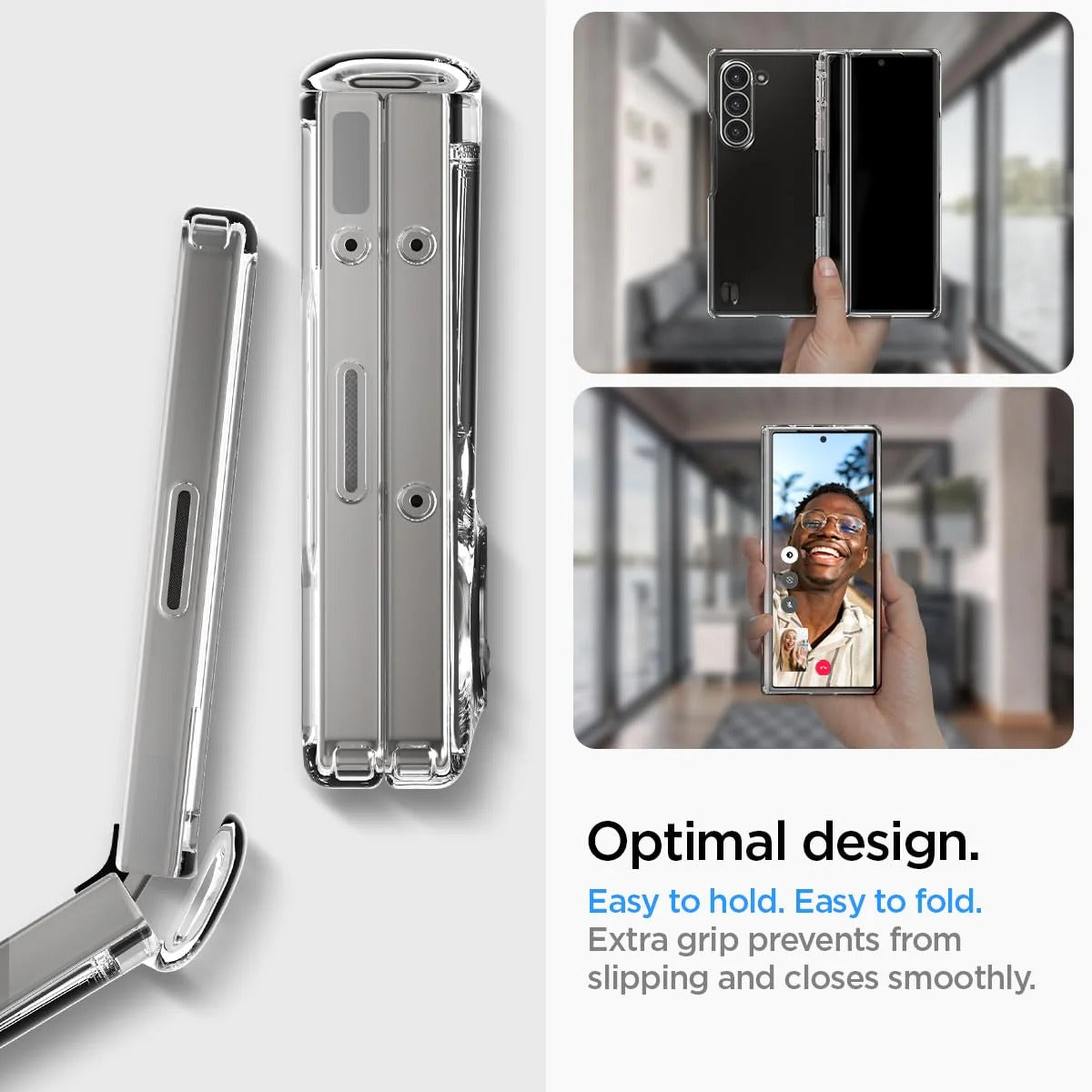 Samsung Galaxy Z Fold7 Cristal Clear Soft TPU Back Cover with Hinge Protection - Transparent