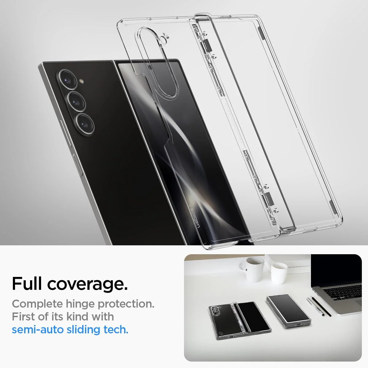 Samsung Galaxy Z Fold6 Cristal Clear Soft TPU Back Cover with Hinge Protection - Transparent