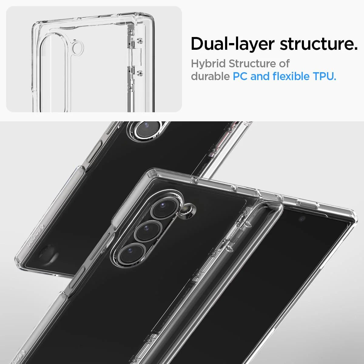 Samsung Galaxy Z Fold6 Cristal Clear Soft TPU Back Cover with Hinge Protection - Transparent