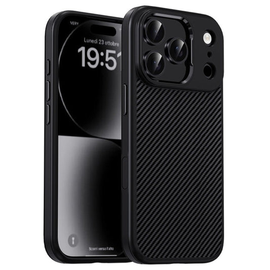 iPhone 17 Pro Max Soft Carbon Texture Case with Camera Control Button and Magsafe - Black