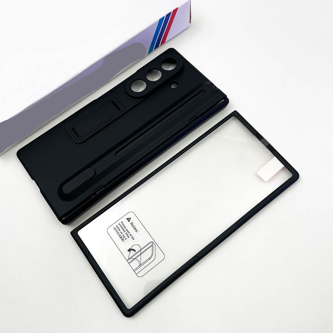 Samsung Galaxy Z Fold7 Spen Case, Skin Feel Matte Kickstand with Hinge Protection In Built Front Glass