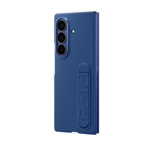Samsung Z Fold7 Silicon Case Kickstand with Logo - Blue