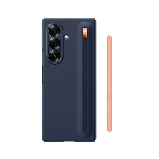 Samsung Galaxy Z Fold7 S-Pen Case, Skin Feel Cover wtih Stylus - Blue