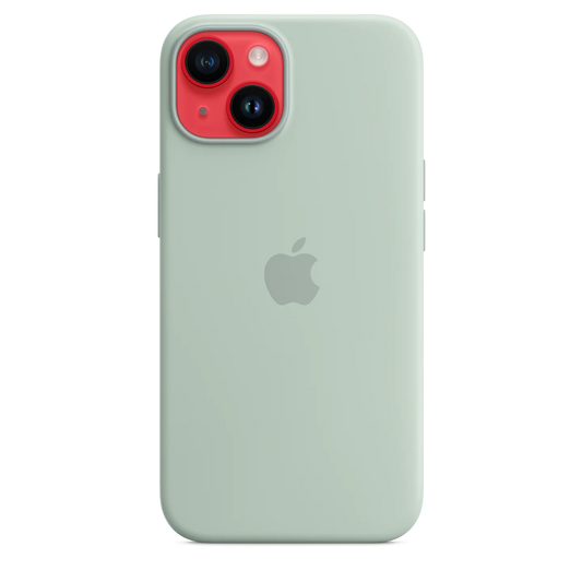 iPhone 14 Original Liquid Silicon Case With Magsafe IC Working (Animation) - Succulent