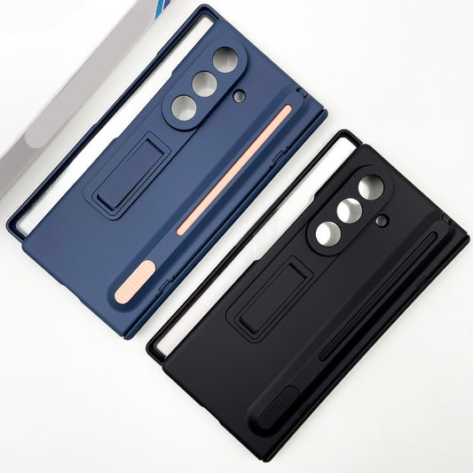 Samsung Galaxy Z Fold7 Spen Case, Skin Feel Matte Kickstand with Hinge Protection In Built Front Glass