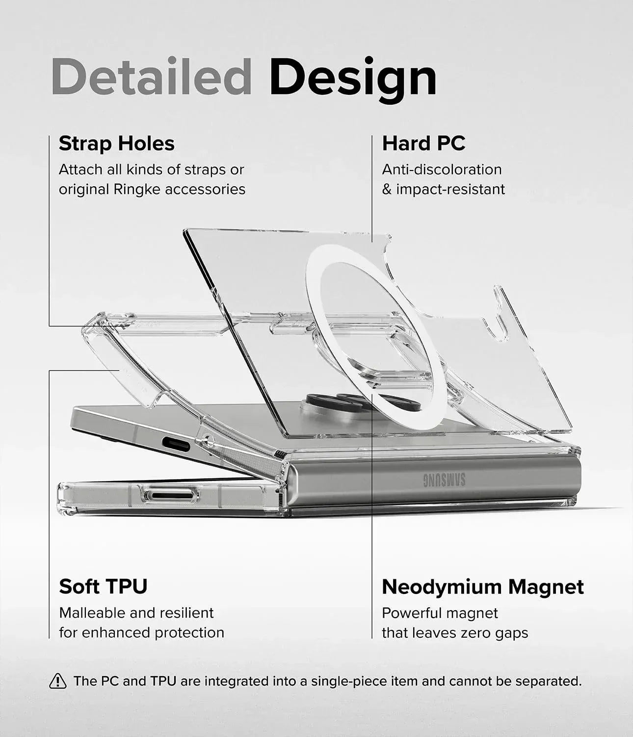 Samsung Galaxy Z Fold7 Cristal Clear Soft TPU Magnetic Magsafe Case - Transparent