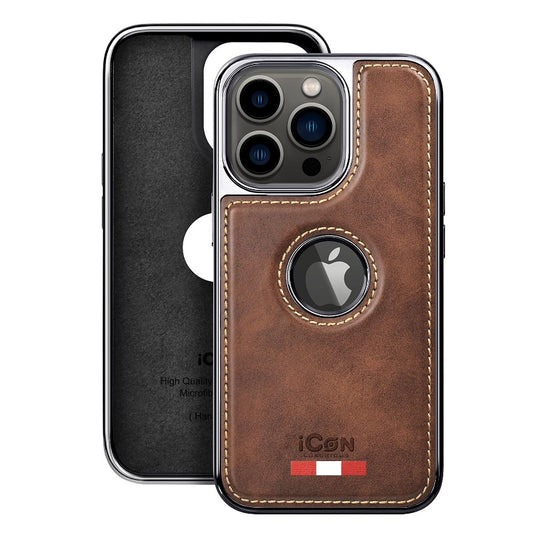 iPhone 15 Plus Leather Case Original Luxurious Premium Quality leather Case- Brown
