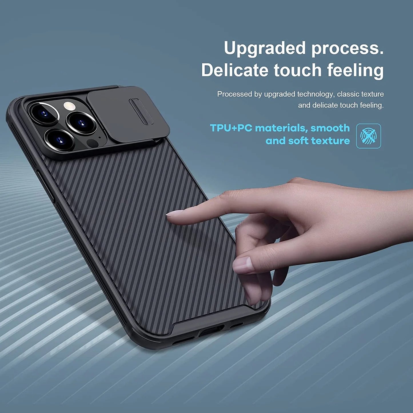 iPhone 14 Nilkin CamShield Pro Camera Open Close All Side Protection Case- Black