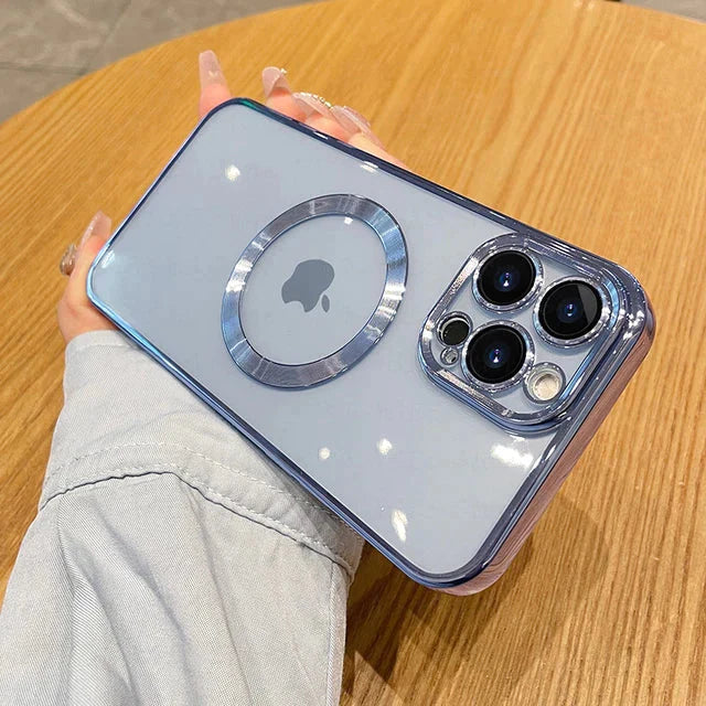 iPhone 11 Pro Max Transparent Electroplating Case with Camera Protection