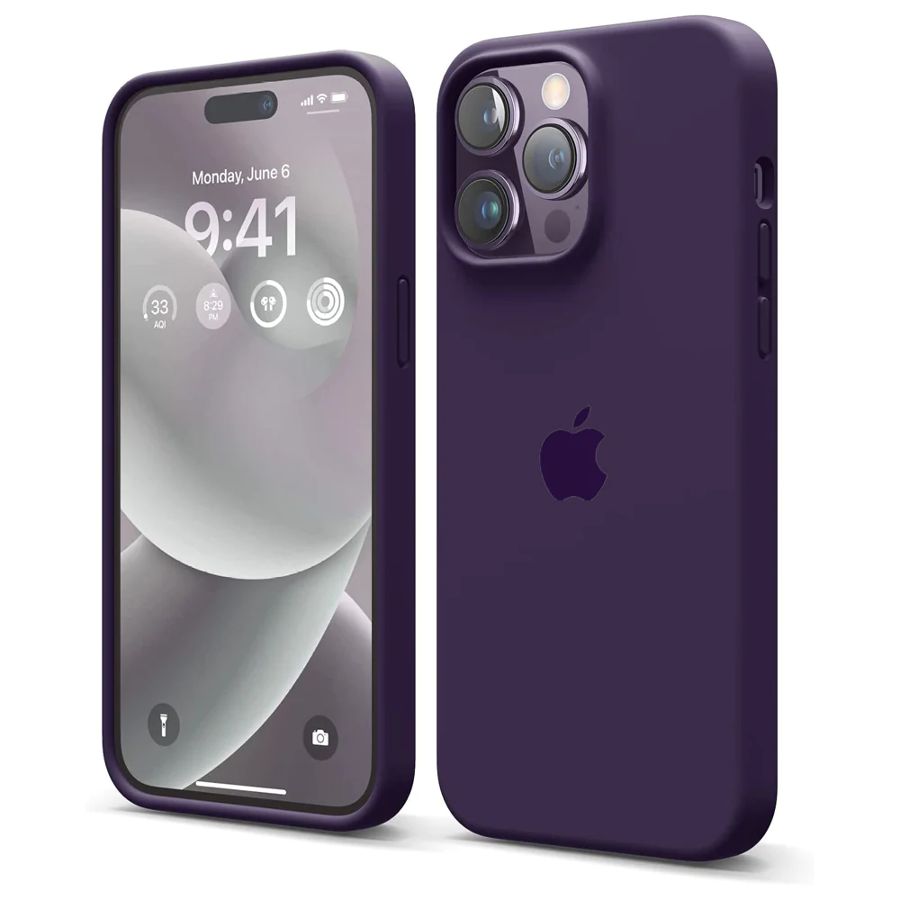iPhone 14 Liquid Silicon Inner Fabric with Logo