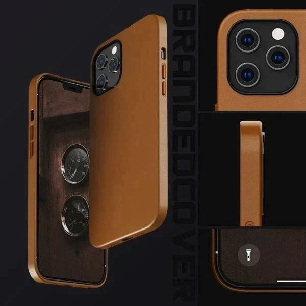 K-doo iPhone 14 Pro Leather Case Back Cover