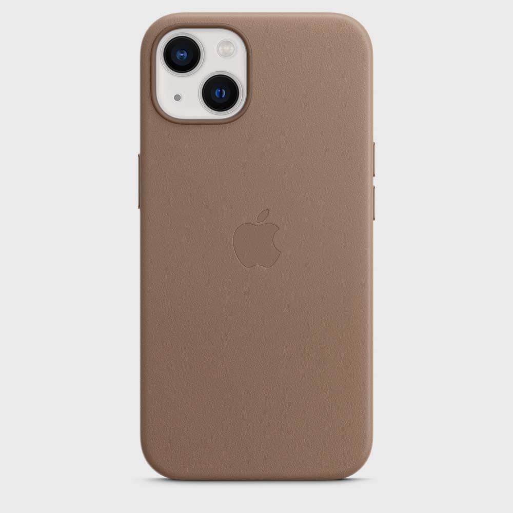 Copy of iPhone 15 Leather Magsafe Case with IC Working - Titanium
