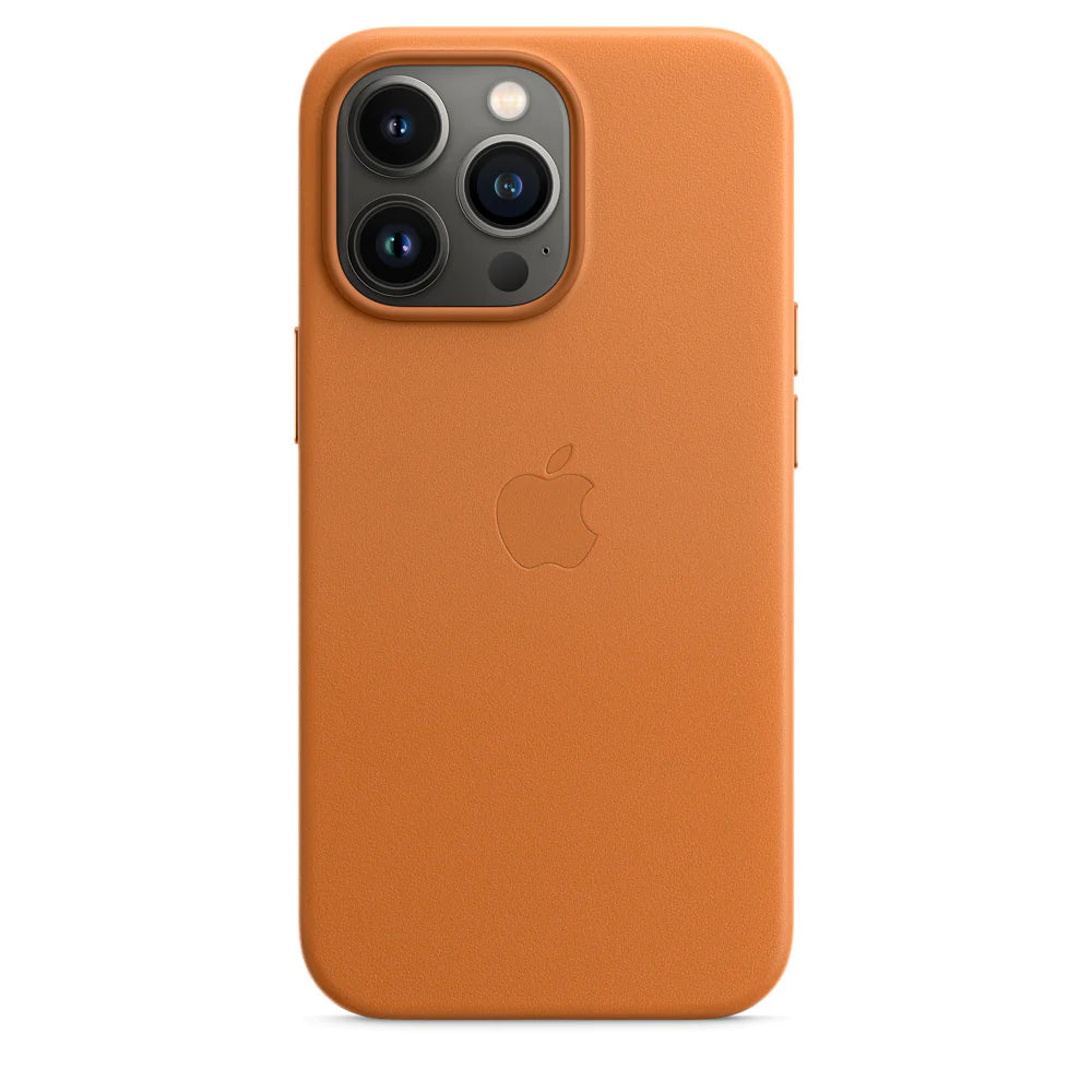 iPhone 13 Pro Leather Case (Not Magsafe) with Logo - Golden Brown