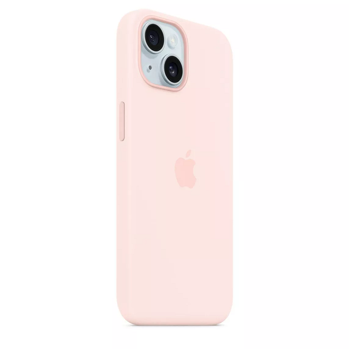 iPhone 15 Original Silicone Case With IC Working- Pink