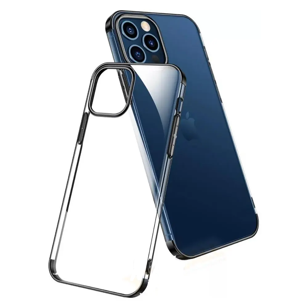 iPhone 15 XUNDD Jazz 2 Series Luxurious Electroplated Shockproof Clear Case-Black