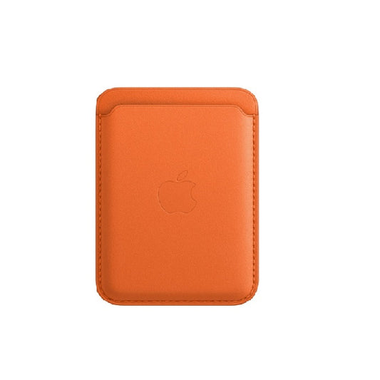 iPhone 15 Pro Faux Leather Wallet Magsafe With Logo- Orange
