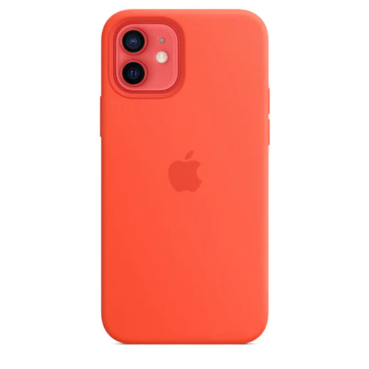 iPhone 12 Mini Original Liquid Silicon Case with Logo - Orange