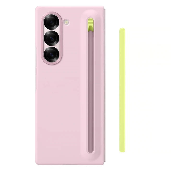 Samsung Galaxy Z Fold 5 S-Pen Case, Original Silicon Matte Feel Case with S-Pen - Pink