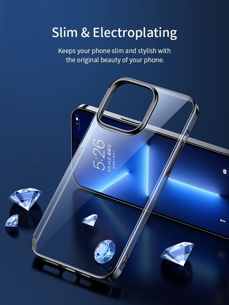 iPhone 15 XUNDD Jazz 2 Series Luxurious Electroplated Shockproof Clear Case-Black