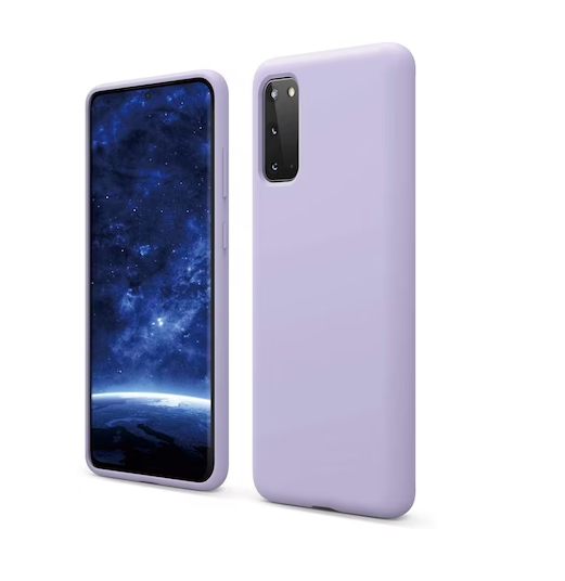 Samsung Galaxy S20 FE Silicon Case Liquid Silicon Inner Fabric with Logo-Light Purple