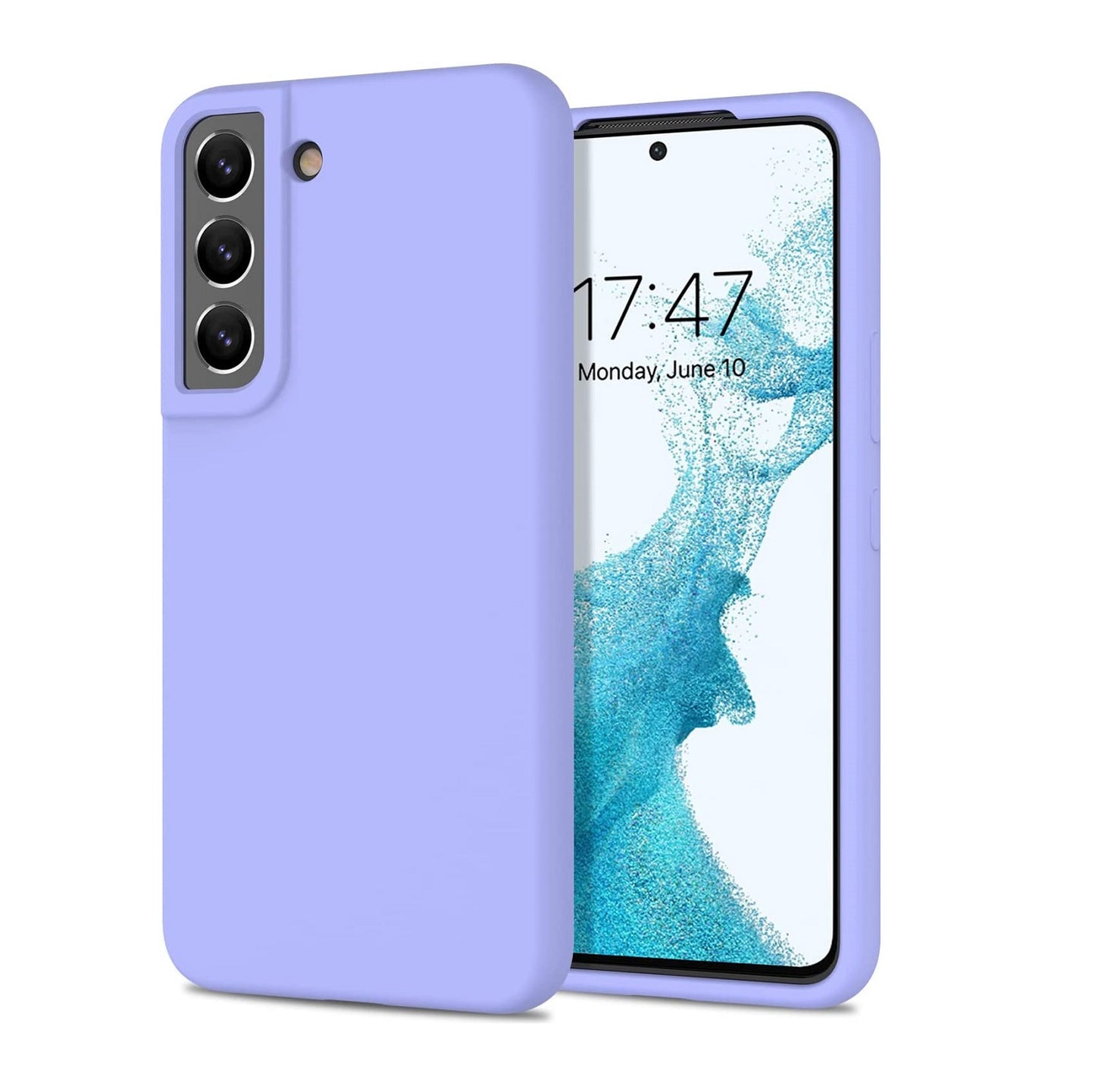 Samsung Galaxy S23 Silicon Case Liquid Silicon Inner Fabric with Logo-Light Purple