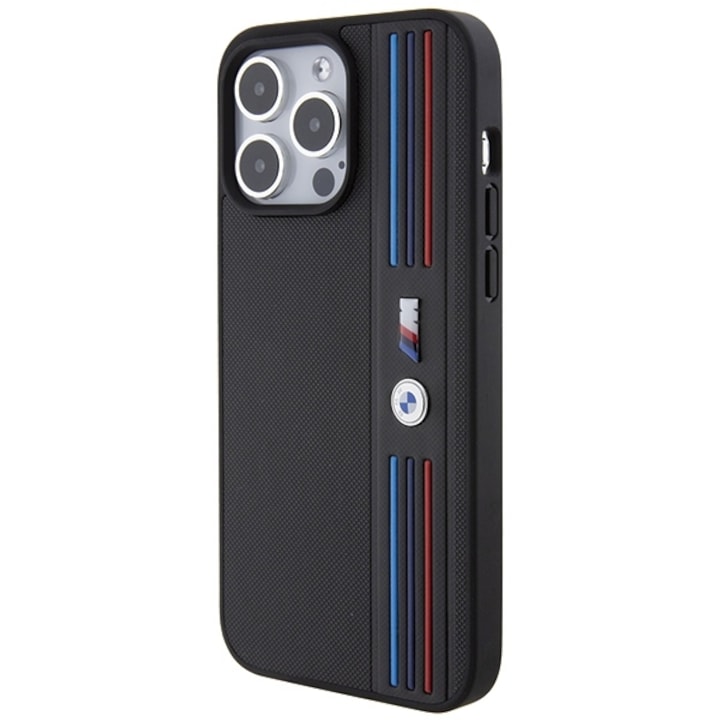 iPhone 15 Pro Max BMW Case, Sports Car BMW M Performance Logo Tricolor Line Back cover - Black (Copy)