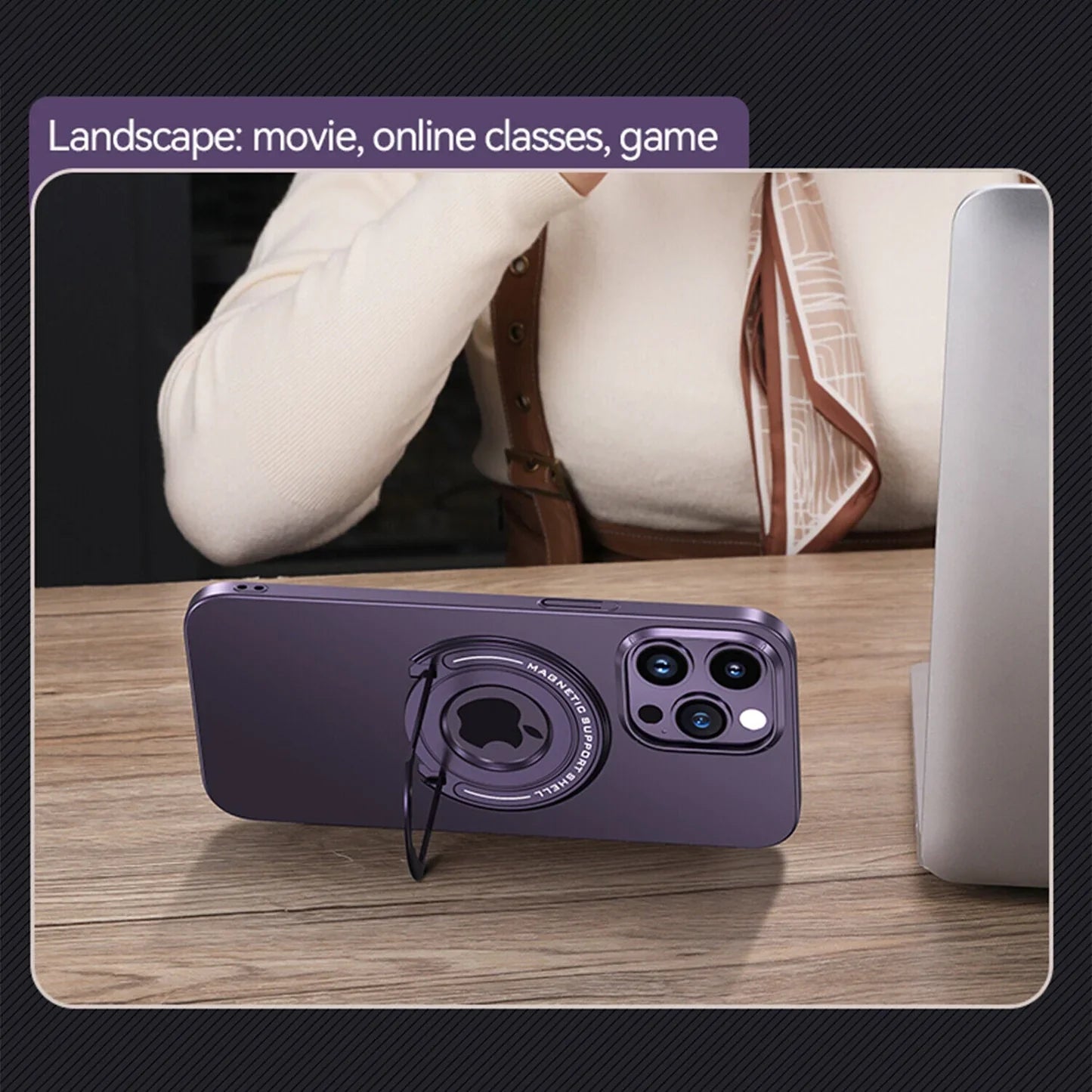 iPhone 14 Pro Magnetic Metal Stand Shockproof Case