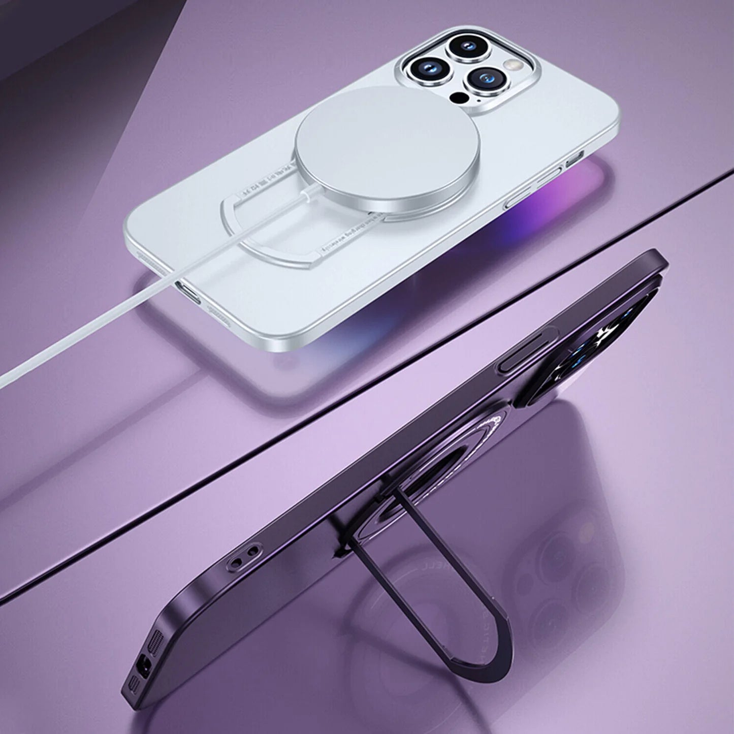 iPhone 14 Pro Max Magnetic Metal Stand Shockproof Case
