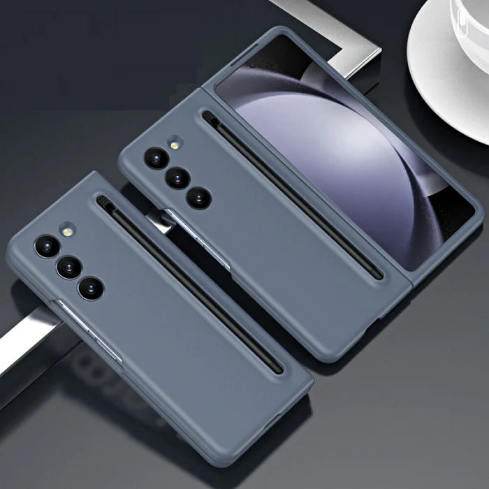 Samsung Galaxy Z Fold 5 Slim S-Pen Case With Front Glass- Dark Grey