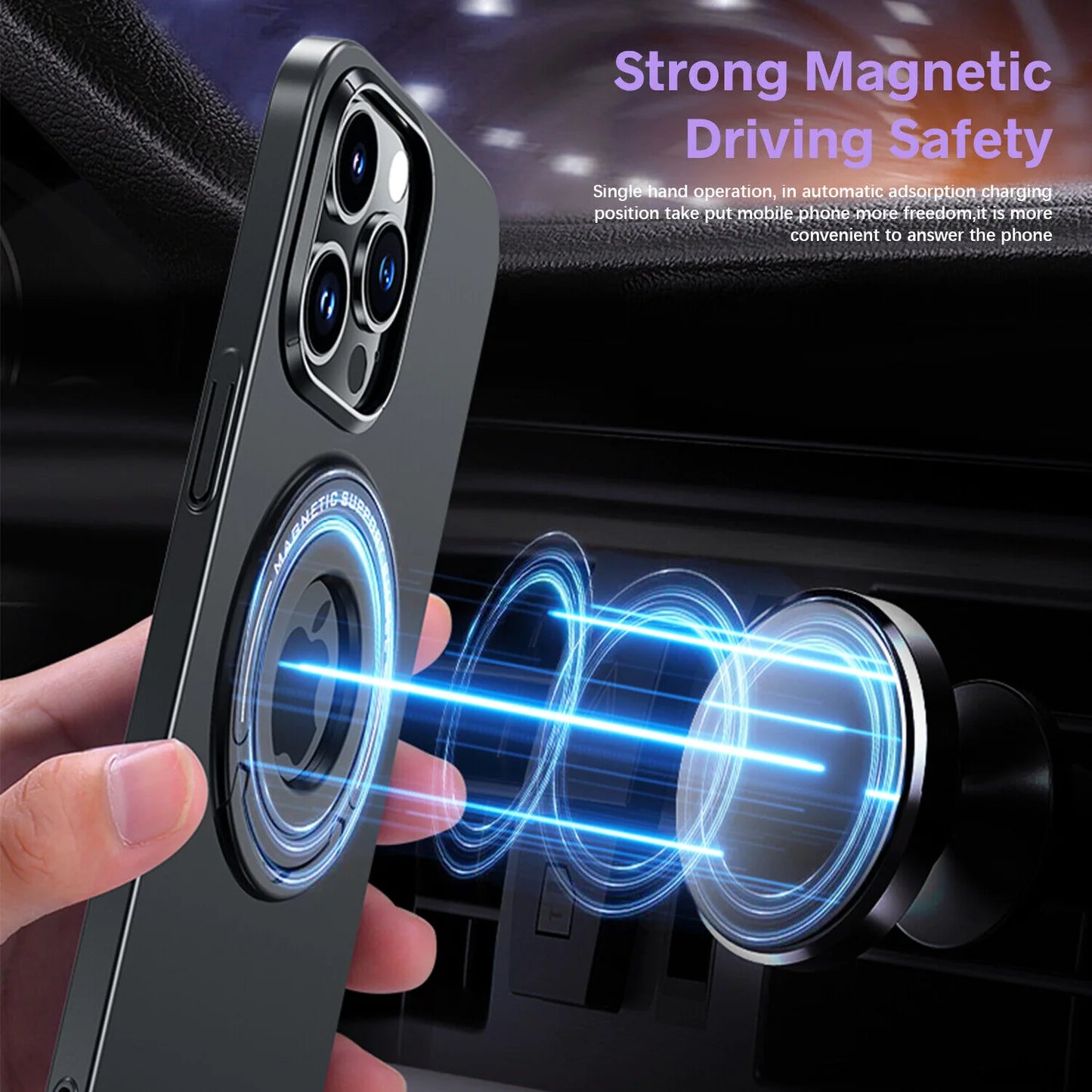 iPhone 14 Pro Max Magnetic Metal Stand Shockproof Case