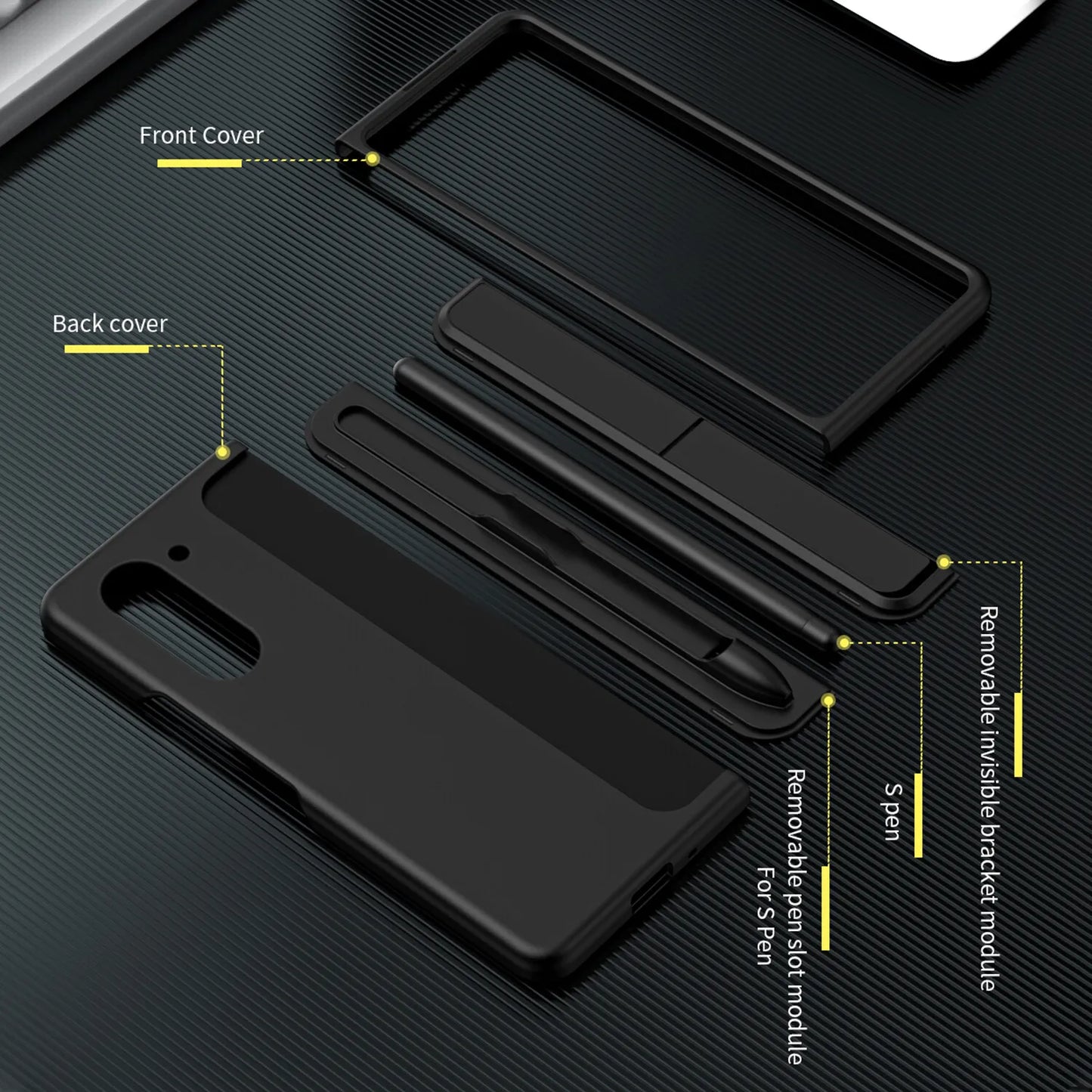 Samsung Galaxy Z Fold 6 Hard PC Matte Finish Removable S-Pen Slot & Kickstand Case - Blue