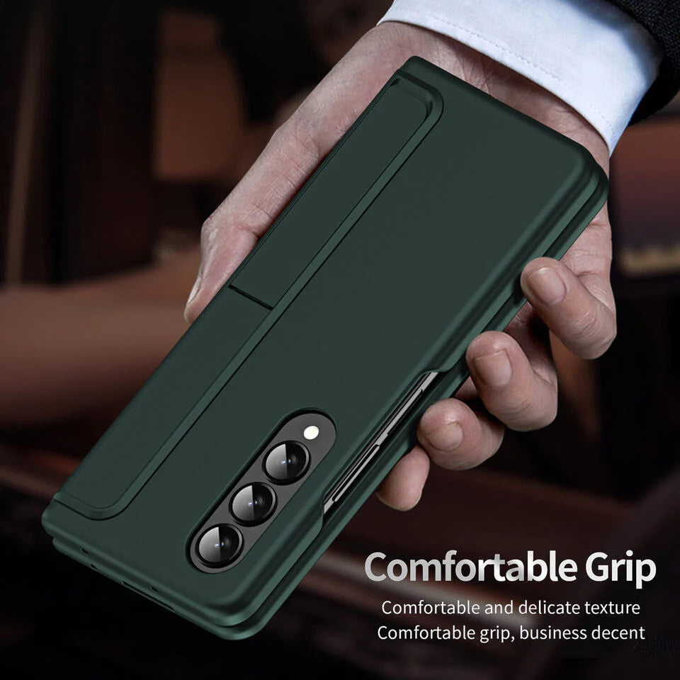 Samsung Galaxy Z Fold 4 Shockproof S Pen Stand Cover-Green