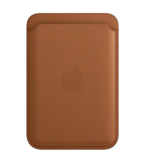 iPhone 15 Pro Max Faux Leather Wallet Magsafe With Logo- Saddle Brown