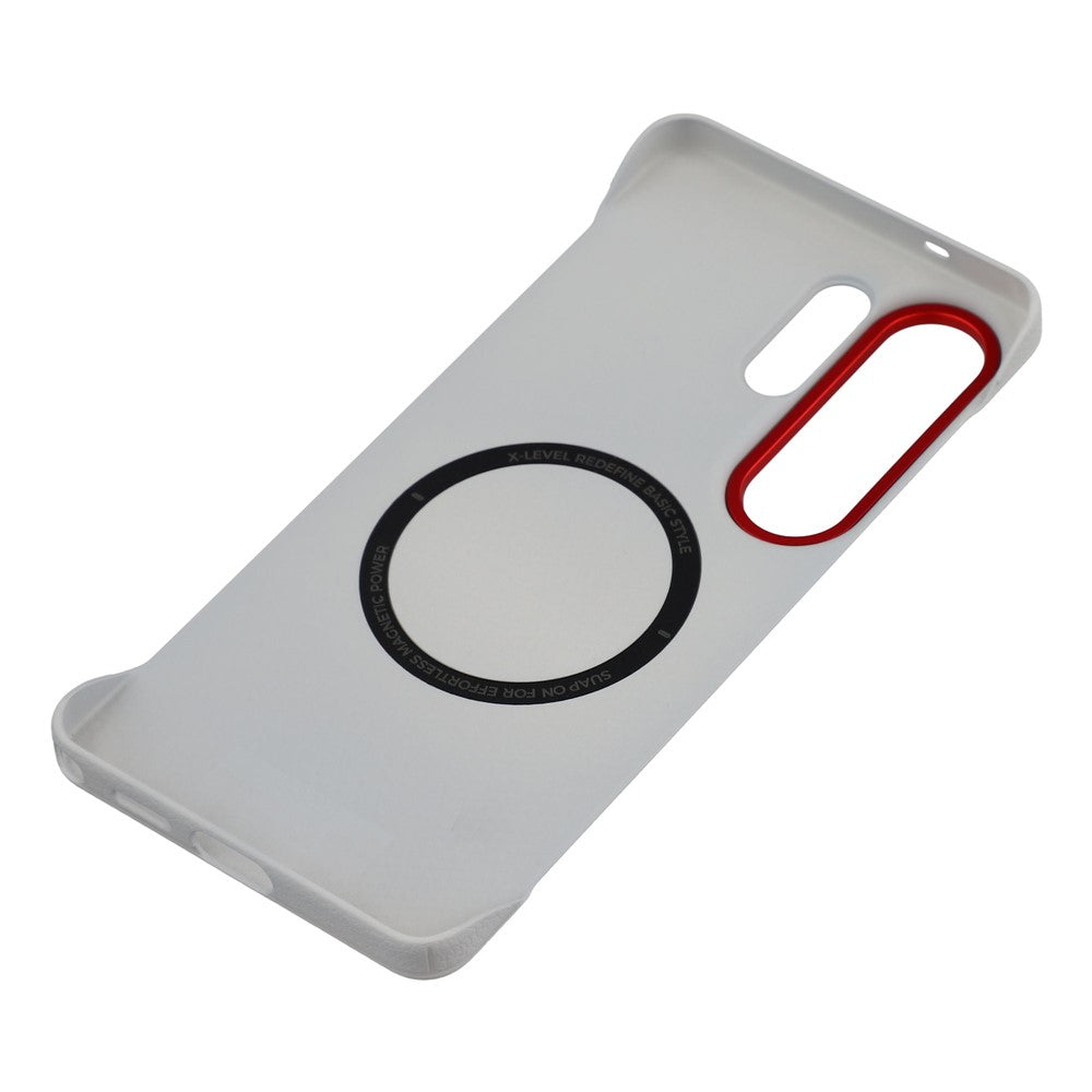 Samsung Galaxy S26 Ultra Leather case, x-level Frameless Noble Series PC + Metal Camera Protection Case with Magsafe - Grey