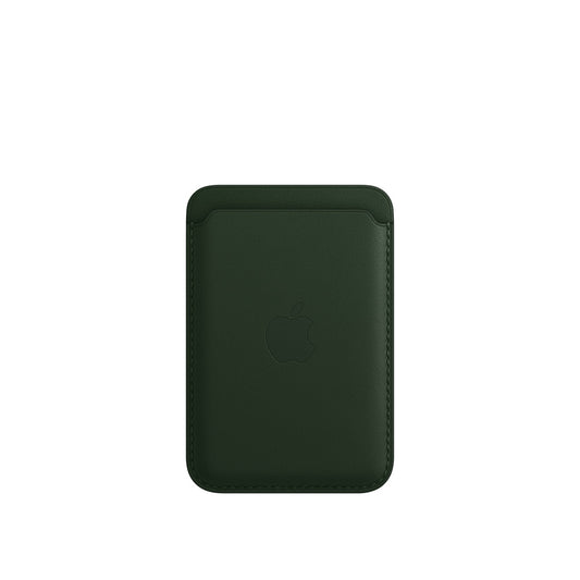 iPhone 15 Pro Max Faux Leather Wallet Magsafe With Logo- Sequoia Green